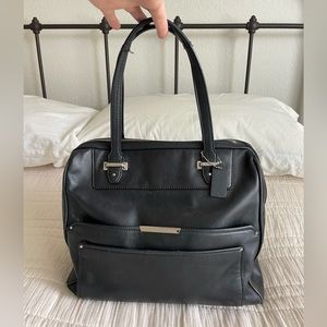 COACH solid black tote